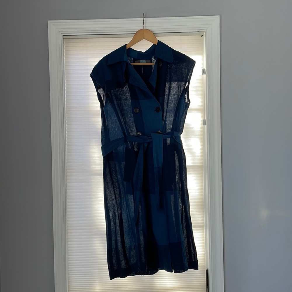Navy plaid dress